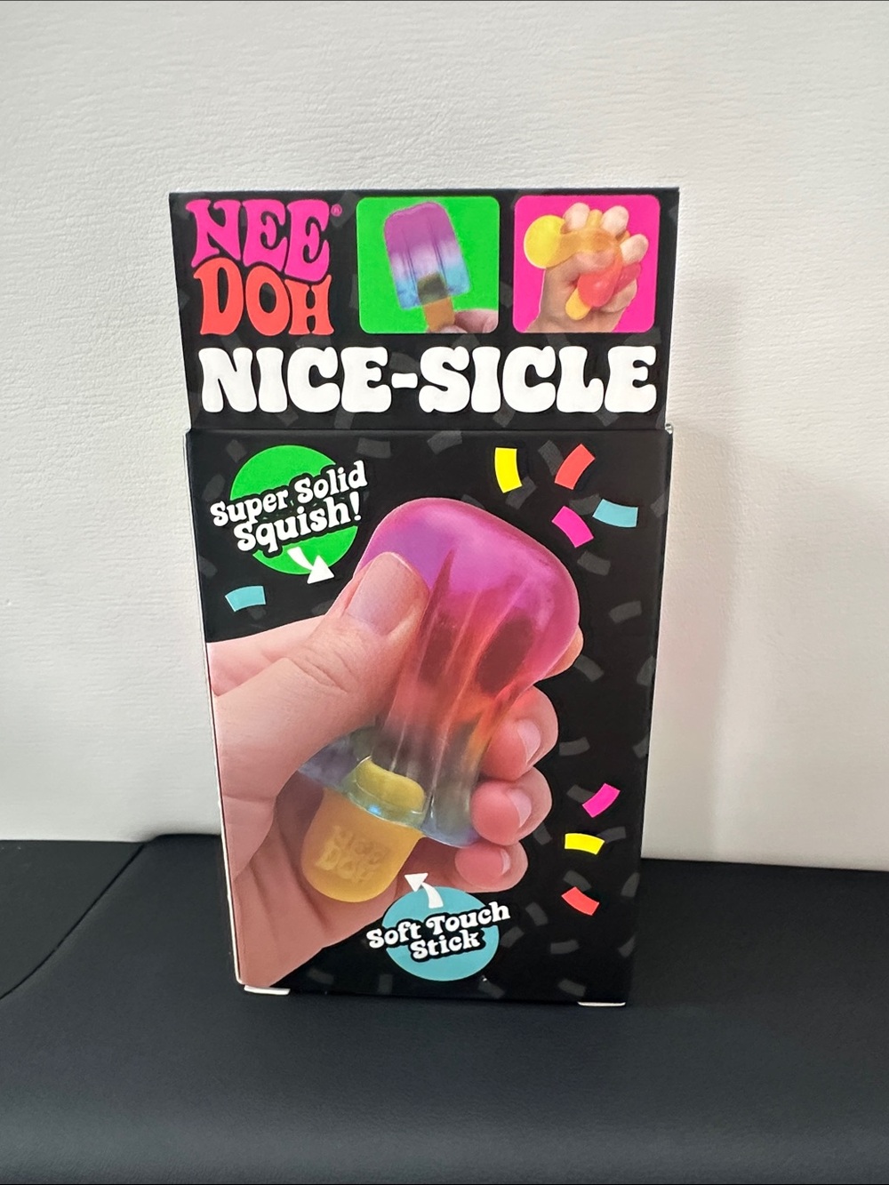 Nee Doh Nice-Sicle Squishy Toy - Pink and Orange Popsicle Stress Reliever. - Picture 2 of 5